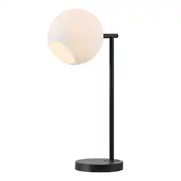 Jonathan Y - Charles 20.5" Contemporary Modern Metal/Marble LED Table Lamp - Black