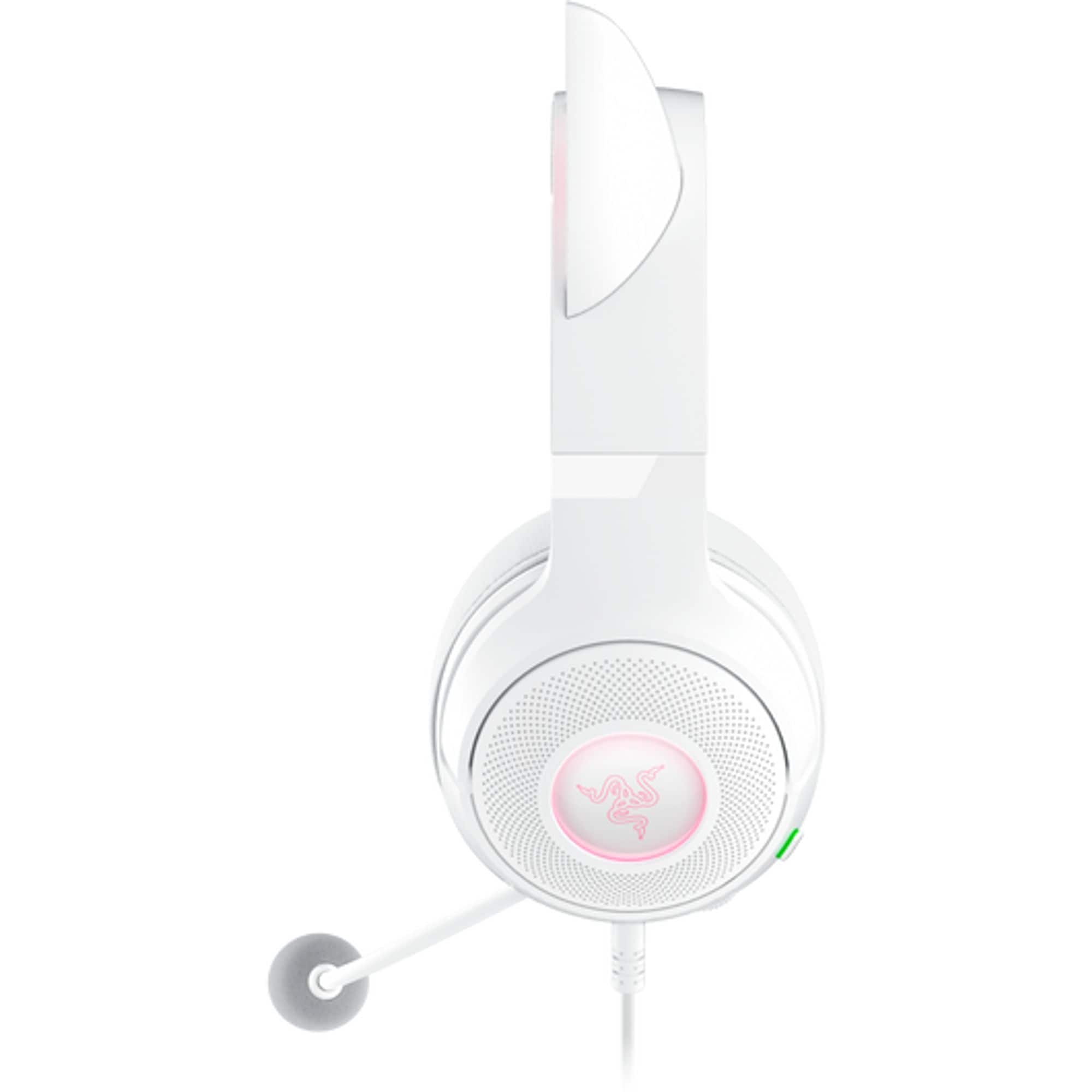Alt View 7. Razer - Kraken Kitty V2 Wired Over-the-Ear Gaming Headset for PC, Mac, Nintendo Switch, Steam Deck, Mobile, and Tablet - White.