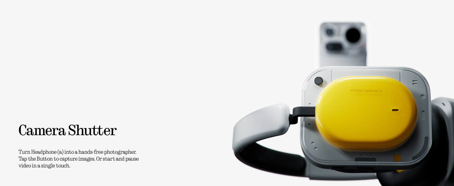 Camera Shutter

Turn Headphone (a) into a hands-free photographer. Tap the Button to capture images. Or start and pause video in a single touch.