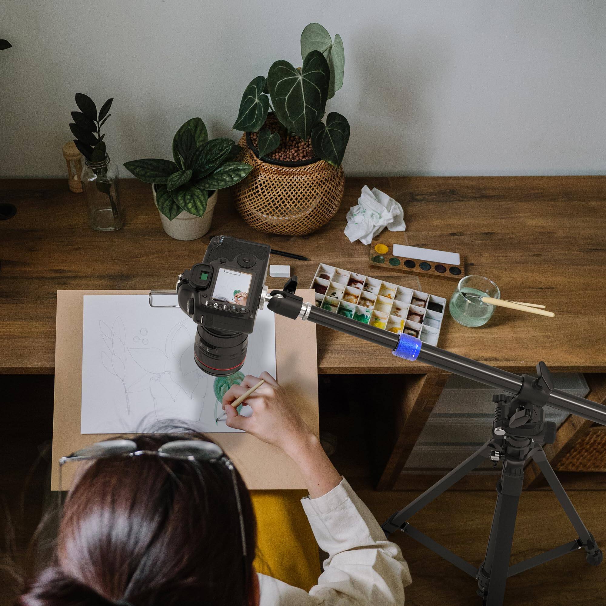 Alt View 6. METALTON - 8 Overhead Tripod Extension Arm W Ball Head Aluminum Horizontal Center Column For Phone Camera Retractable ... - Default.