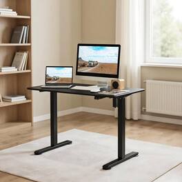 Kadyn - Electric Standing Desk Adjustable Stand up Computer Desk Anti-collision- Home Office Desks, Computer Desks - Black