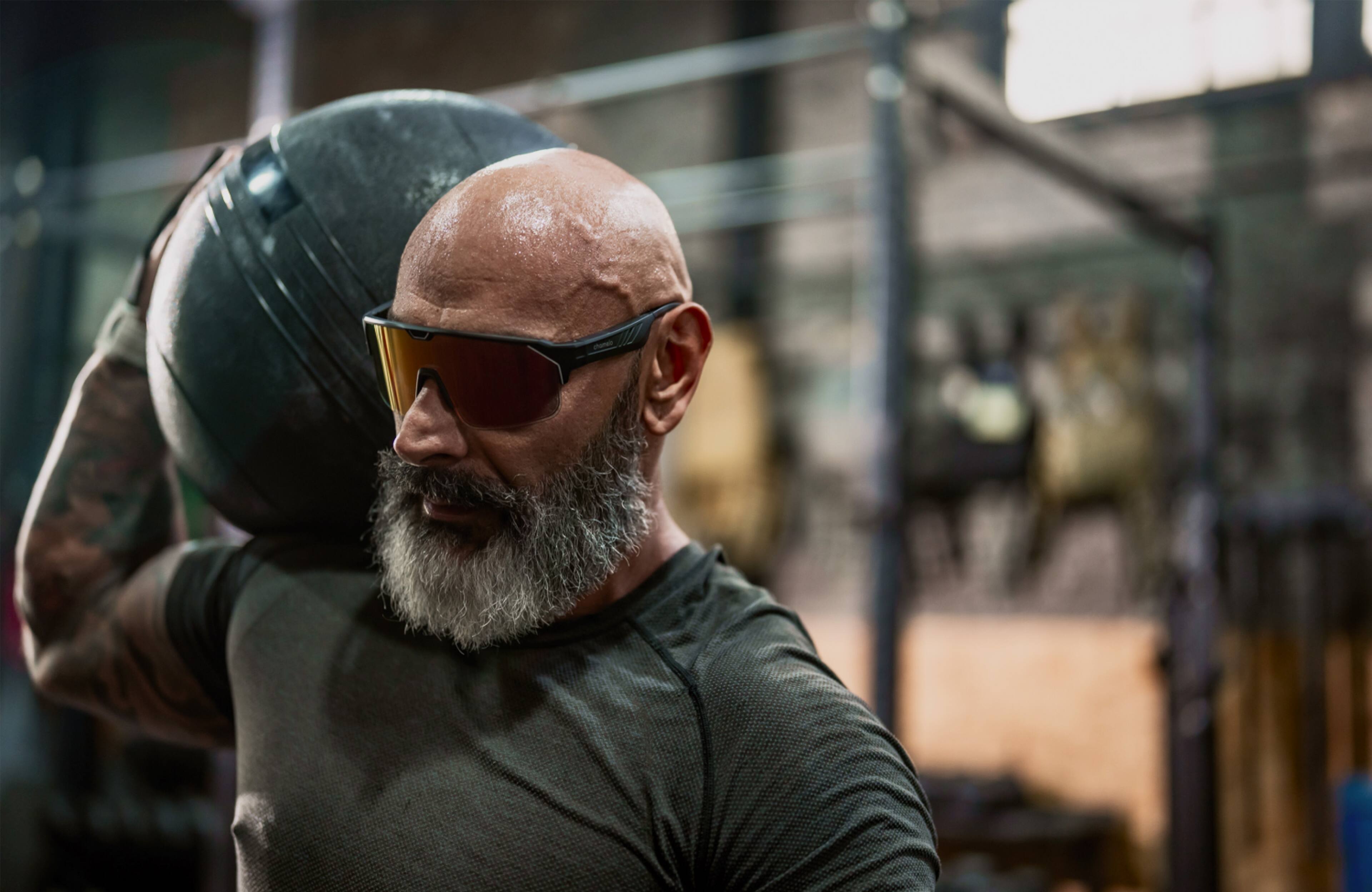 Alt View 10. Chamelo - Sport Music Shield Slider HVL - Black frame | Fire lenses.