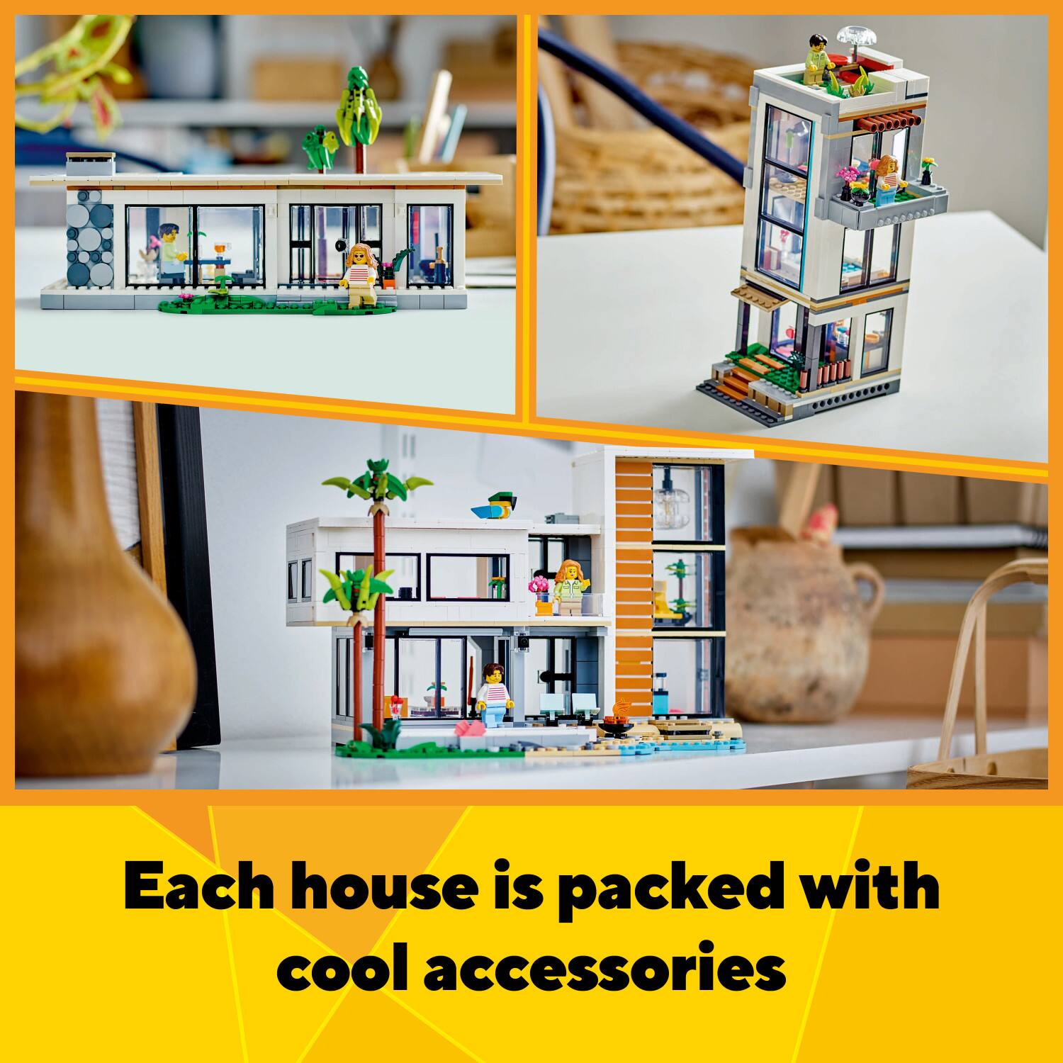 Each house is packed with cool accessories.