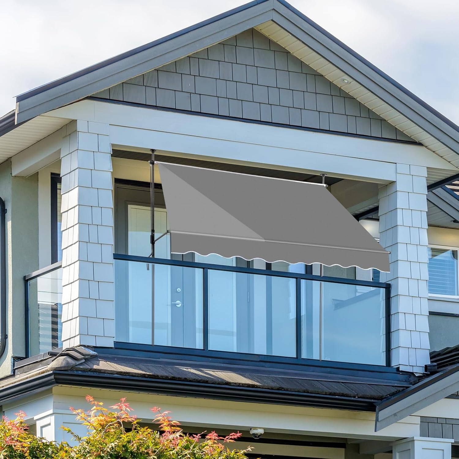 Alt View 4. Winado - Manual Retractable Awnings for Patio, 78"x118" Patio Awning Door Awning Exterior Adjustable Door Canopy with UV Protecti.