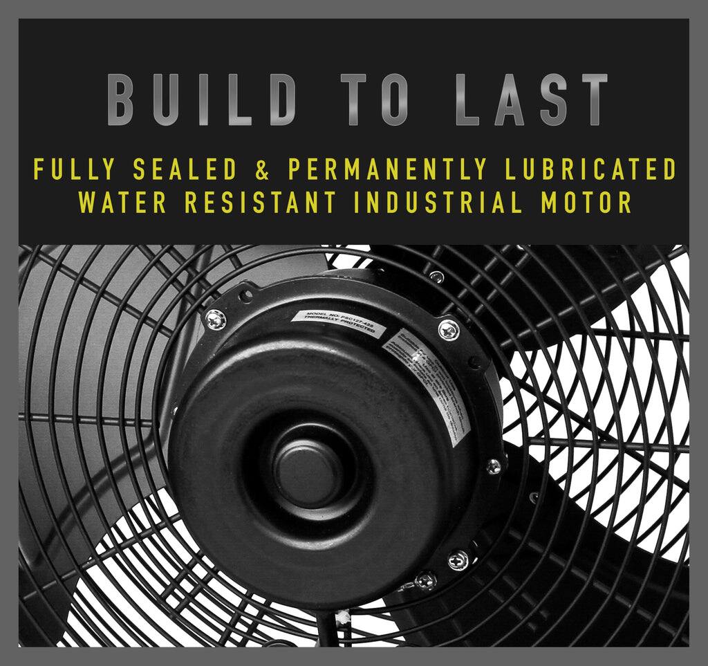 BUILD TO LAST  
FULLY SEALED & PERMANENTLY LUBRICATED  
WATER RESISTANT INDUSTRIAL MOTOR
