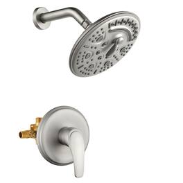 Boyel Living - Shower Set Brass SUS304 1-Function Valve 8-Inch ABS Top Spray Dual Handle cUPC - Brushed Nickel