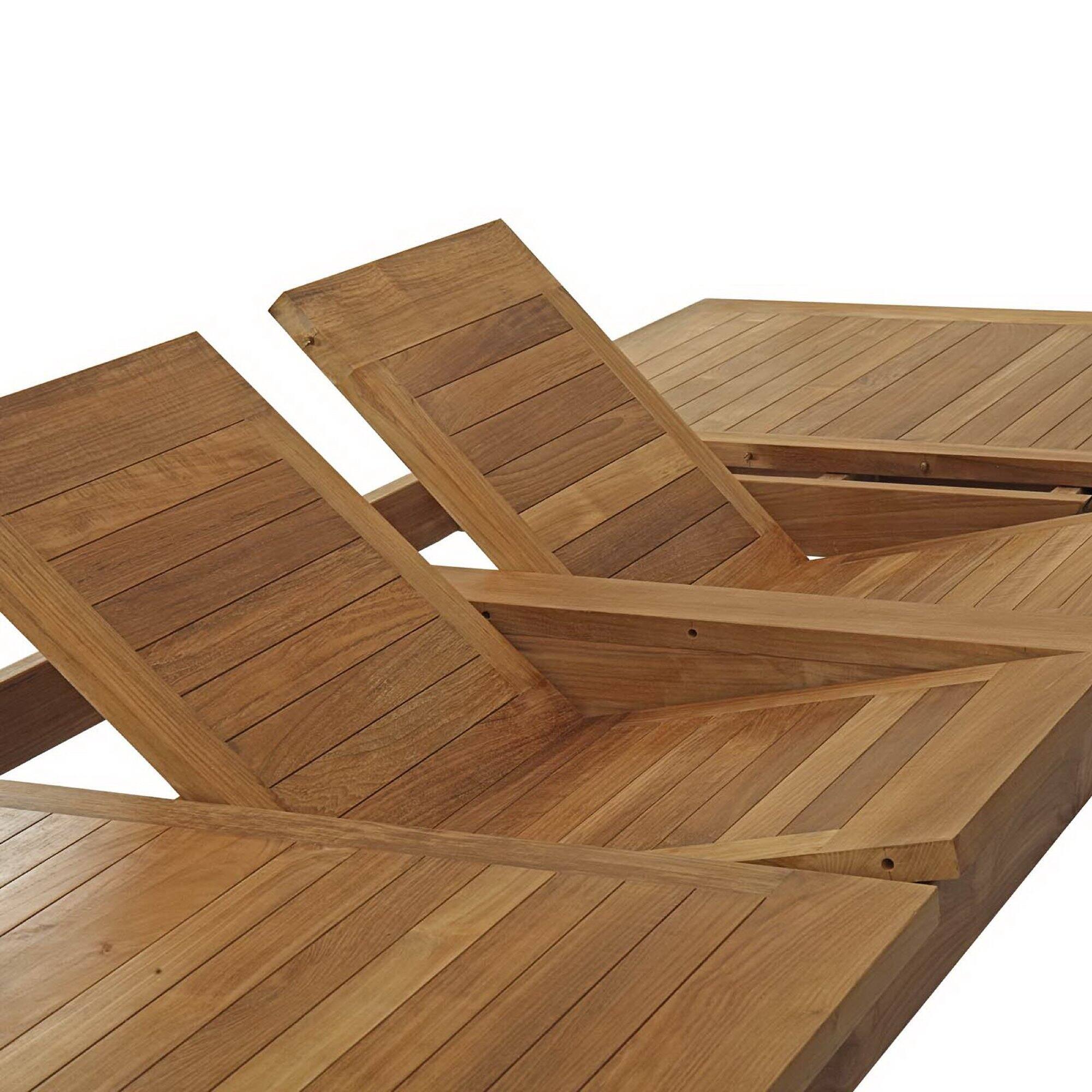 Alt View 4. Modway - 11-Piece Outdoor Teak Dining Set - Seats 10, Solid Teak Table with Cushioned Chairs - Natural White.