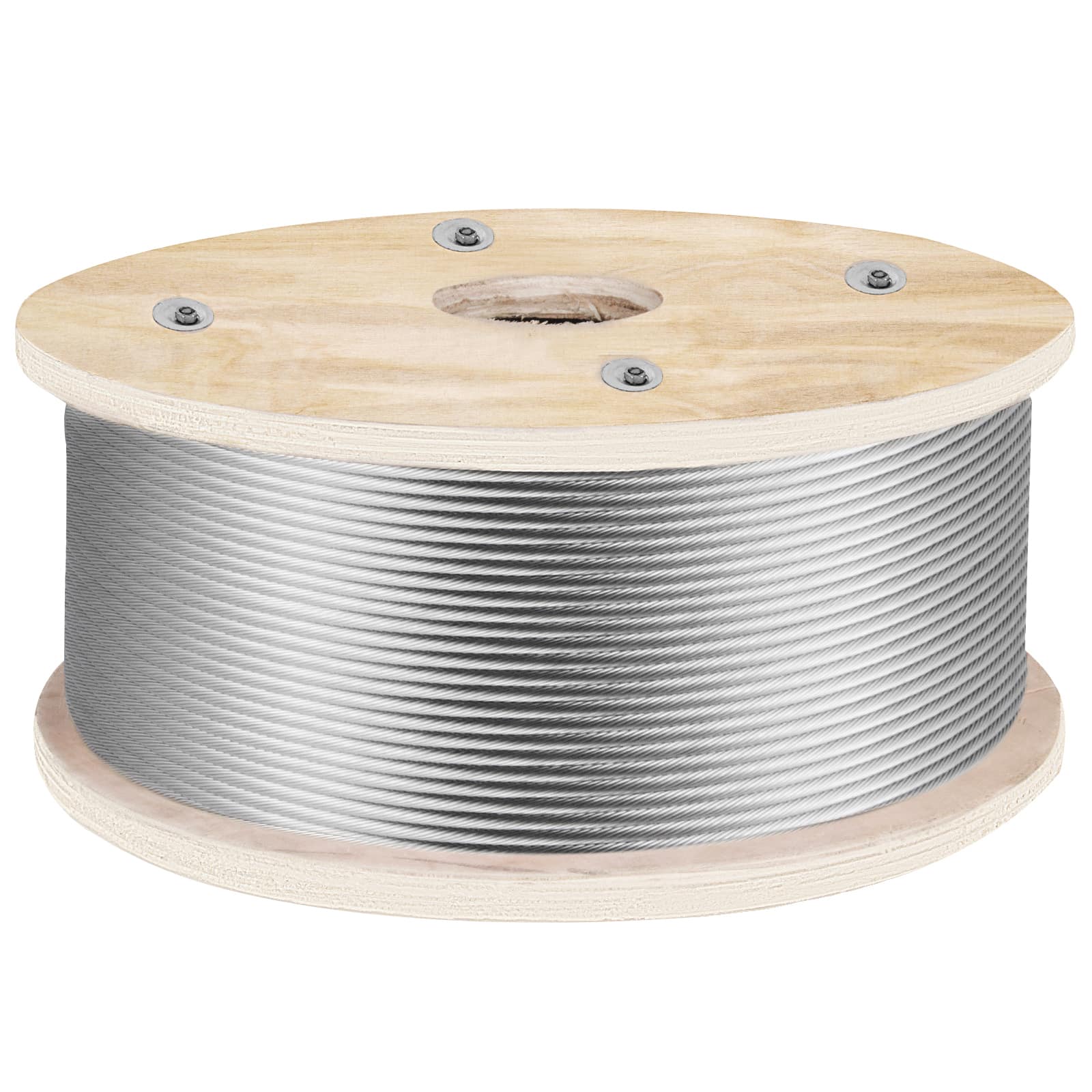 VEVOR - 316 Stainless Steel Wire Rope 500ft Length, Steel Wire Cable 3/16 Inch, Steel Cable Railing Decking With 1x19 Strands - Silver