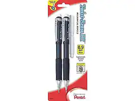 Pentel - Twist-Erase III Mechanical Pencil, 0.9mm, #2 Medium Lead, 2/Pack - Black