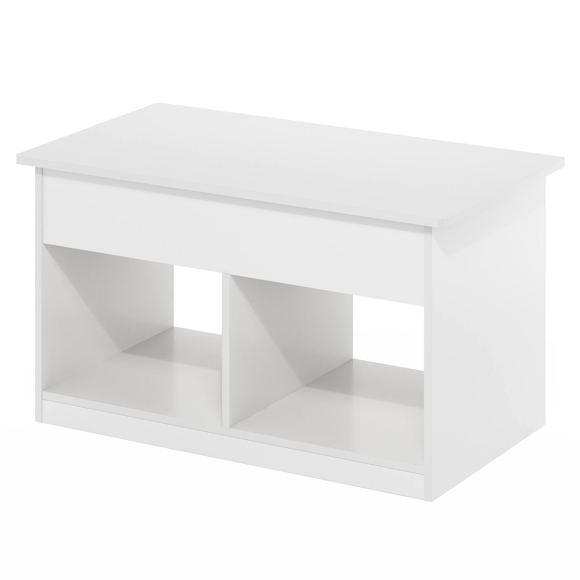 Front. Furinno - Jensen Lift Top Coffee Table - Solid White.