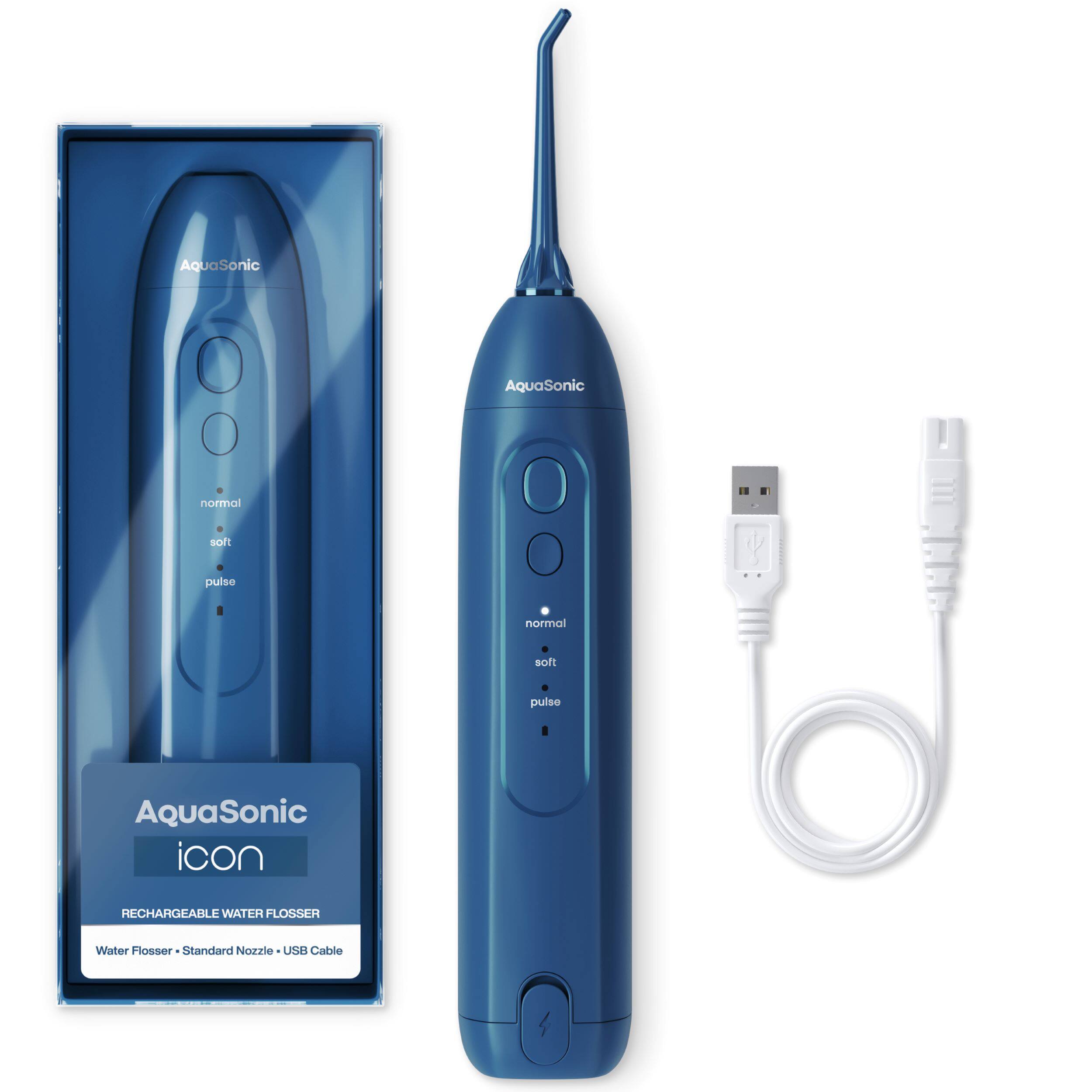 AquaSonic AquaSonic icon RECHARGEABLE WATER FLOSSER Water Flosser Standard Nozzle US8 Cable