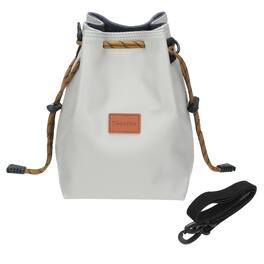 Unique Bargains - S Size Drawstring Camera Lens Pouch, PU Waterproof Handbag with Adjustable Shoulder Strap for DSLR Lens - Gray