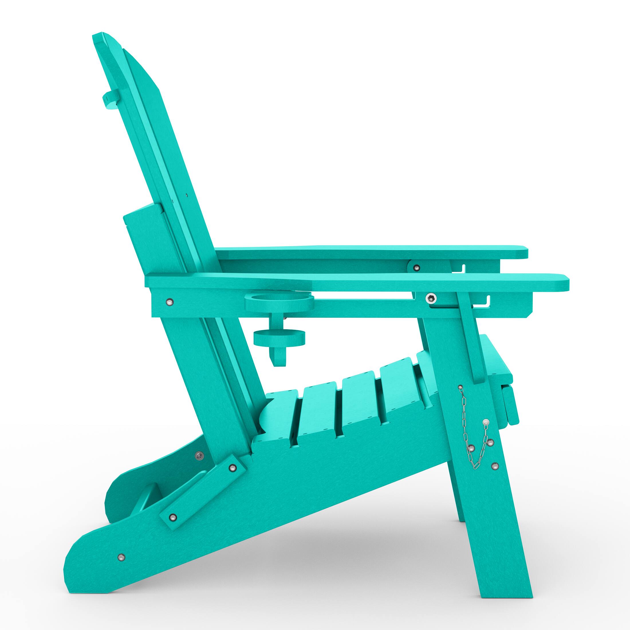 Alt View 1. WestinTrends - WestinTrends Malibu 3-Piece Outdoor Folding Adjustable Adirondack Chair with Cup Holder & Side Table - Turquoise.