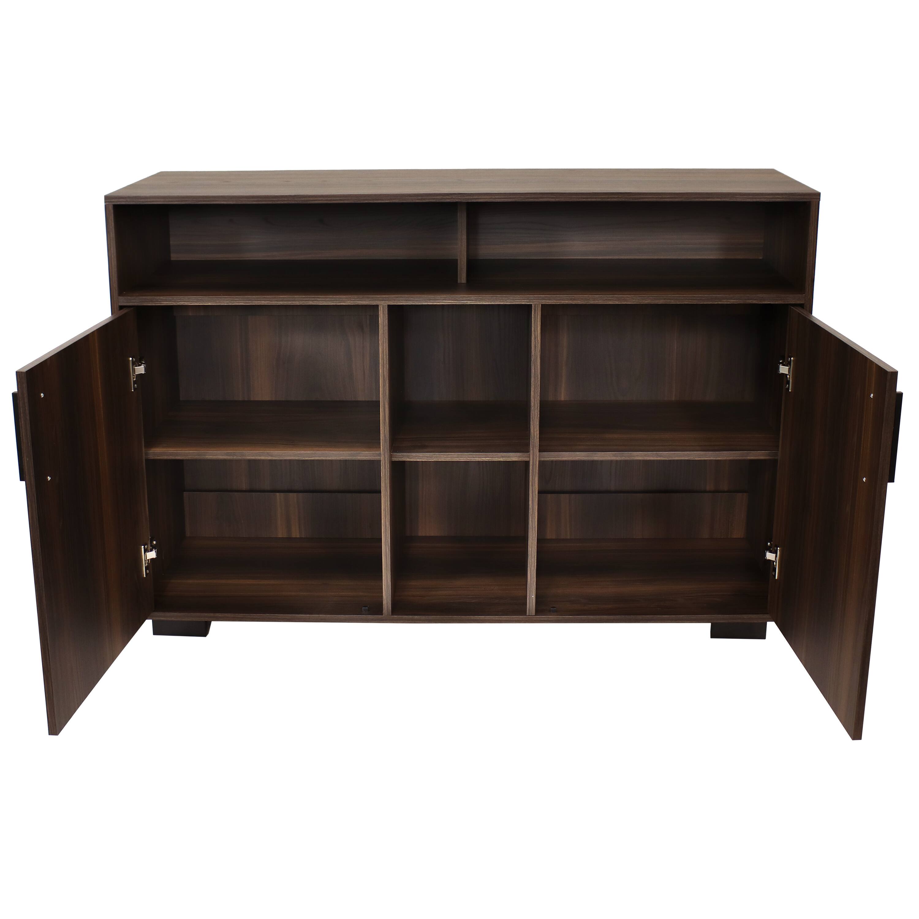 Alt View 10. Sunnydaze - 48.5" Anthony Sideboard Storage Buffet Cabinet with Shelves - Coffee Brown.