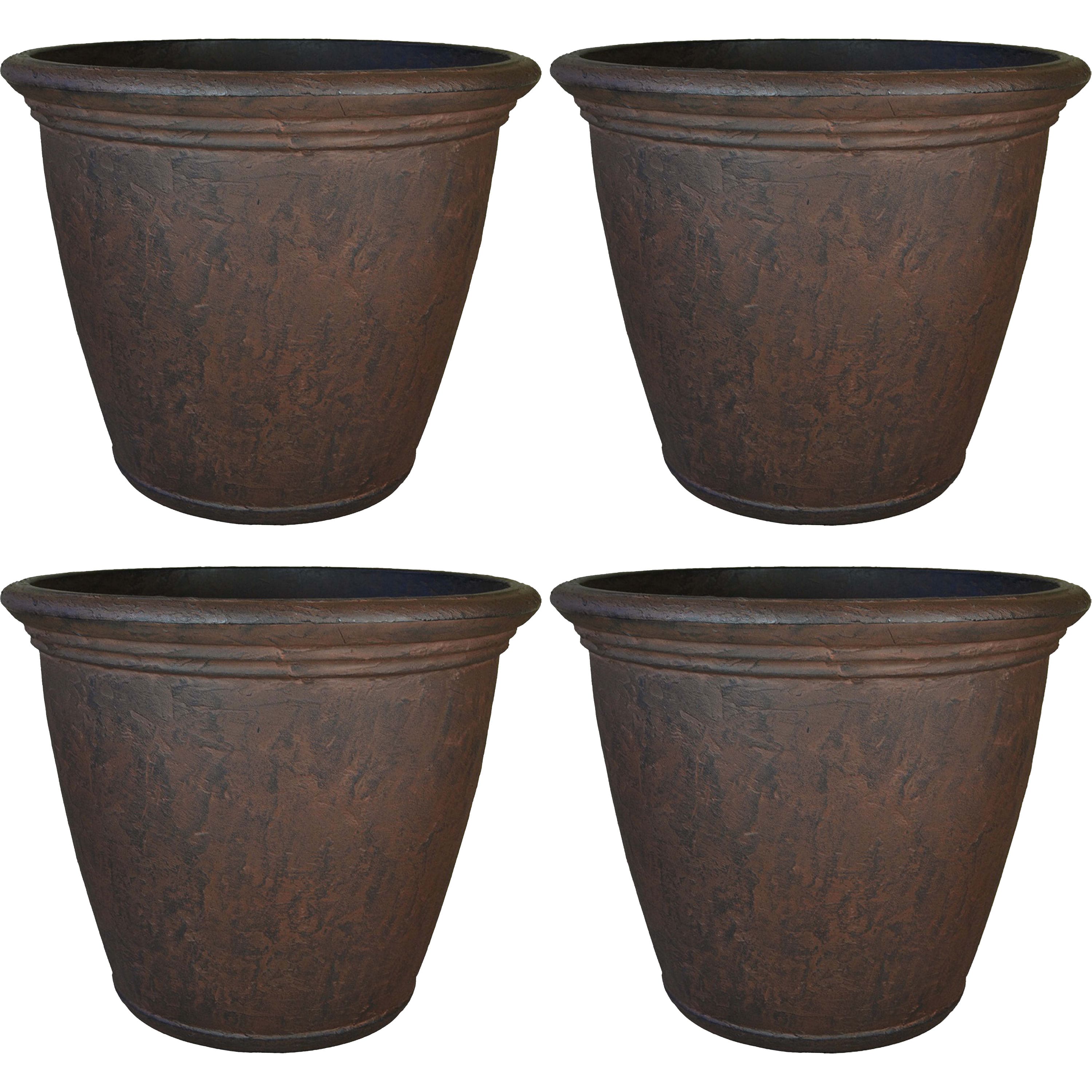 Sunnydaze - 24 in Anjelica Unbreakable Polyresin Planter - Set of 4 - Rust price history on PriceWatchPro
