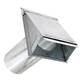 Lambro - 6" 26-Gauge Galvanized Steel Wall Exhaust Hood, Damper, Wire Mesh Screen, 11" Pipe, 3460GMS-11