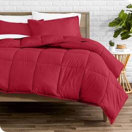 Hivvago - Queen Size All Season Super Soft Down Alternative Comforter Set - Red