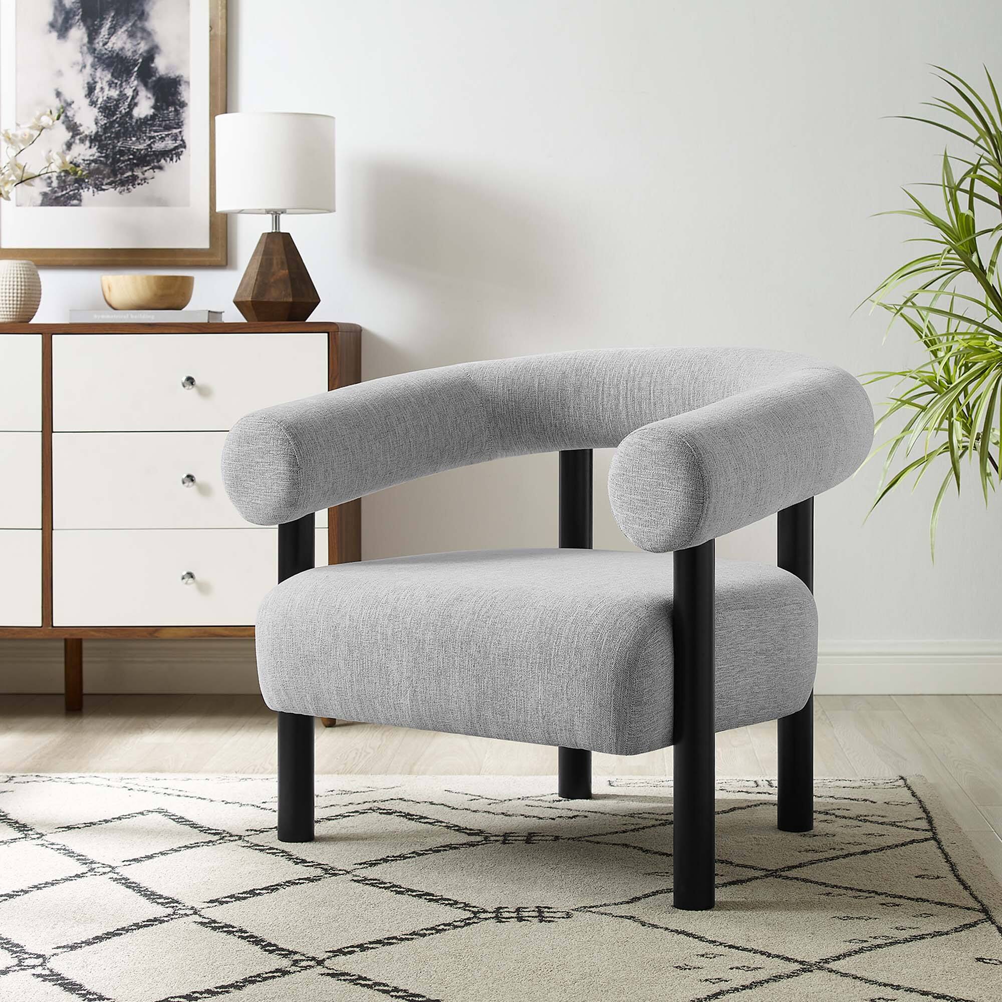 Alt View 4. Modway - Sable Upholstered Fabric Armchair by Modway - Black.