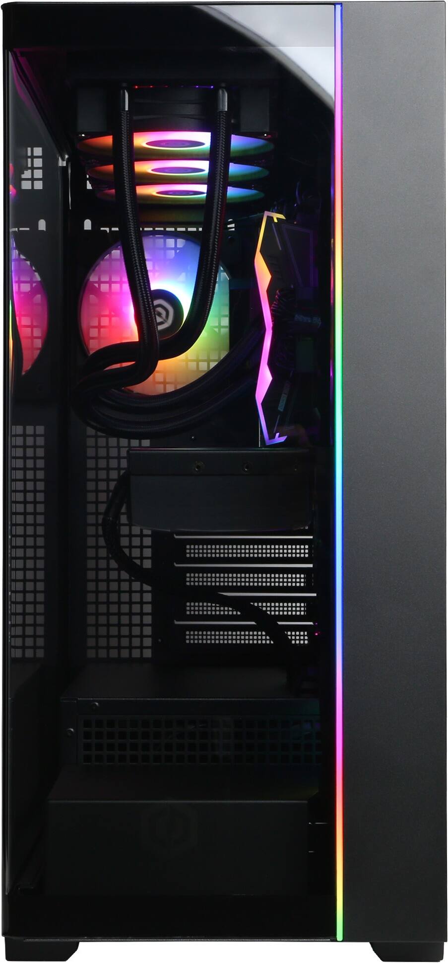 Left. CyberPowerPC - Gaming Desktop - AMD Ryzen 9 9900X 2024 - NVIDIA GeForce RTX 5060 Ti 16GB - 32GB DDR5 Memory - 2TB SSD Storage - Black.