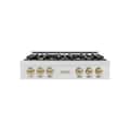 ZLINE - Autograph 36 in. Classic Rangetop w/ 6 Burners in Satin Stainless Steel & Bronze Accents - Satin Stainless Steel