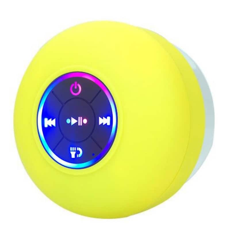 SKRAN - Waterproof Shower Bluetooth Speaker - with Suction Cup & LED Light Portable & Easy to Use for Bathroom, Pool & Beach