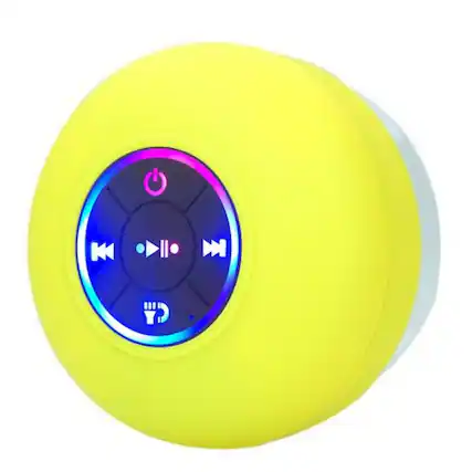 Front. SKRAN - Waterproof Shower Bluetooth Speaker - with Suction Cup & LED Light Portable & Easy to Use for Bathroom, Pool & Beach.