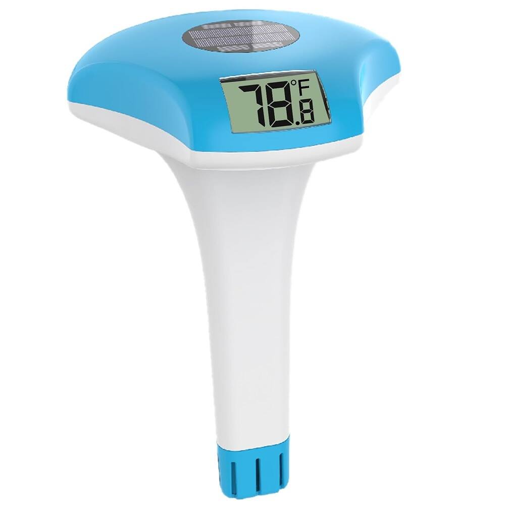 Front. RTMB - Digital Pool Thermometer: IPX-8 Waterproof, Floating, Easy-to-Read - Blue.