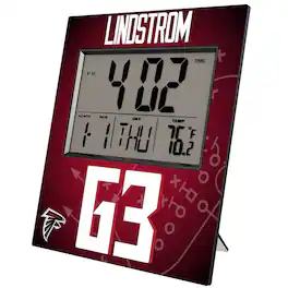 Keyscaper - Chris Lindstrom Atlanta Falcons Digital Desk & Wall Clock - Multicolor