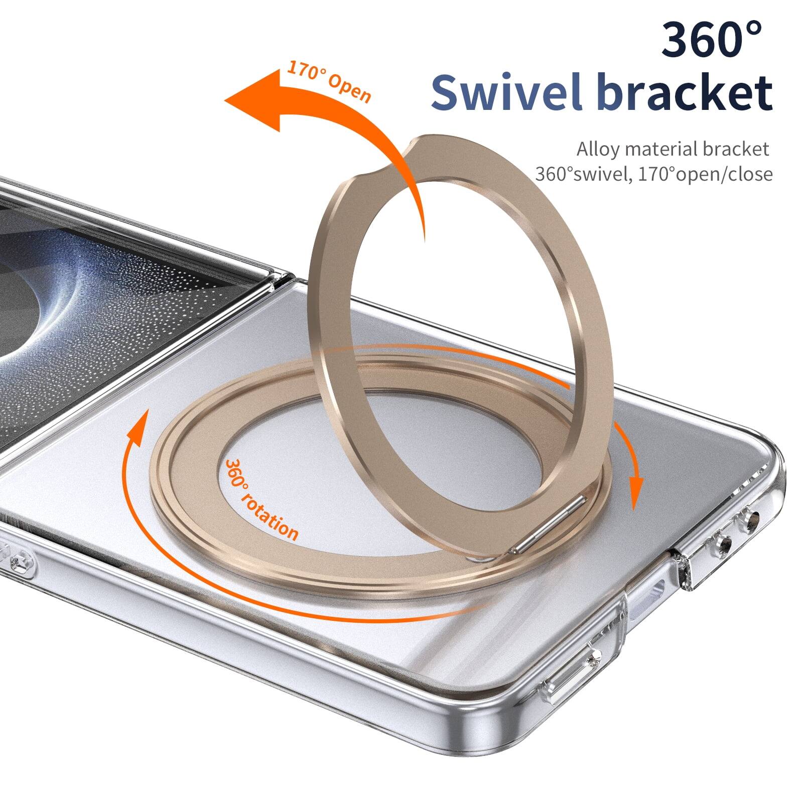 360° Swivel bracket  
Alloy material bracket  
360° swivel, 170° open/close  
170° Open  
360° rotation