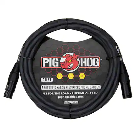 PIG HOG
10 FT
PROFESSIONAL SERIES MICROPHONE CABLES
"LT FOR THE ROAD" LIFETIME GUARAN
pighogcables.com
PATENT PENDING