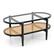 Alt View 17. Costway - 2-Tier Coffee Table Tempered Glass Top with PE Rattan Shelf & Acacia Wood Frame Black - Black.