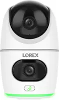 Lorex - 2K Dual Lens Indoor Pan-Tilt Wi-Fi Security Camera - White - Front_Zoom