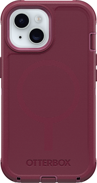 Front. OtterBox - OtterBox Defender Pro Series Dark Pink Case with MagSafe - iPhone 15/14/13 - Dark Pink.