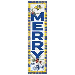 Jardine - South Dakota State Jackrabbits 12'' x 48'' Outdoor Merry Christmas Leaner - White