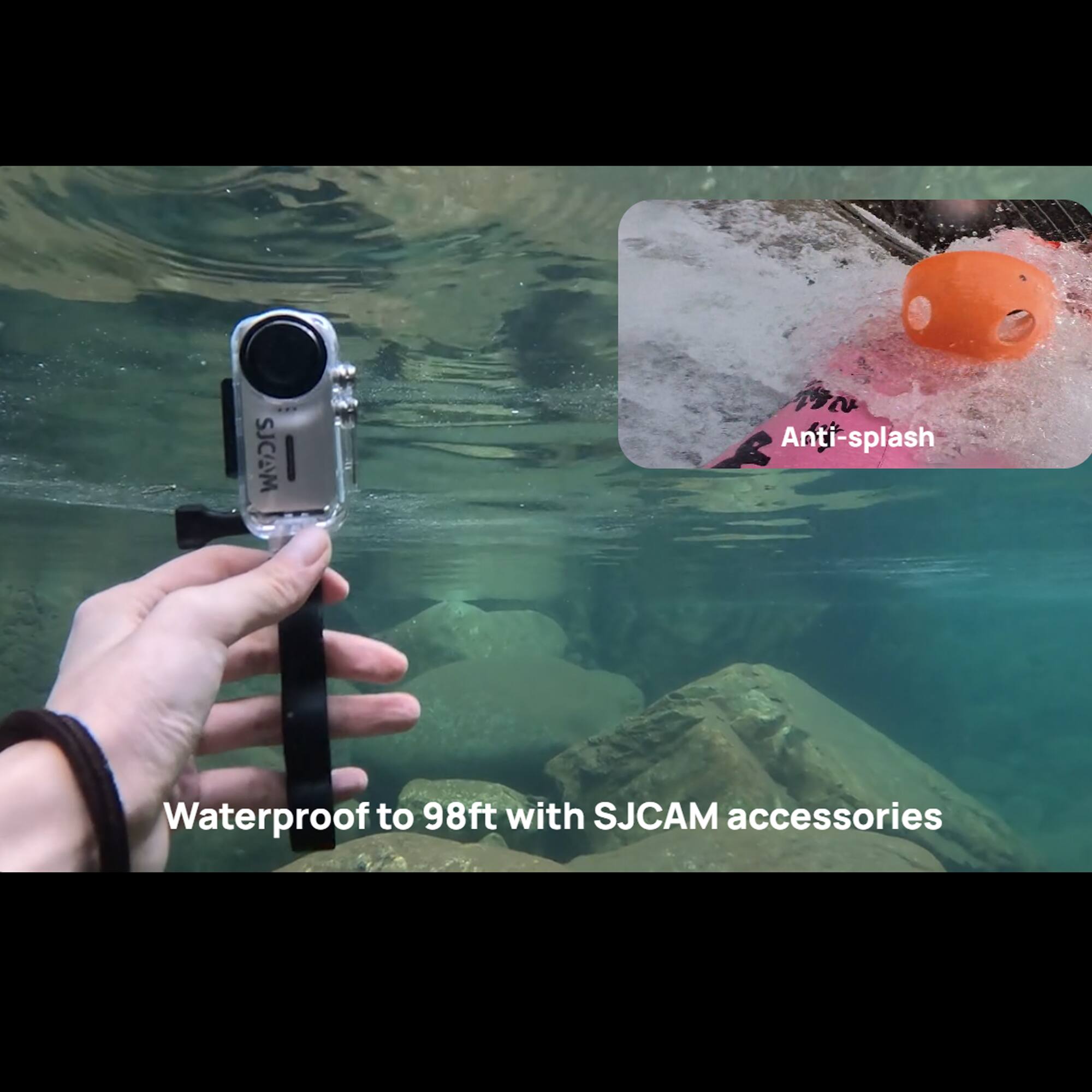 SJCAM Anti-splash Waterproof to 98ft with SJCAM accessories