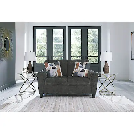 Front. Ashly - Erinslane Loveseat - Dusk - Dusk.