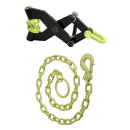 Brush Grubber - BG-01 Original Brush Root Puller Remover Tool and BG-04 Tugger Chain - Green