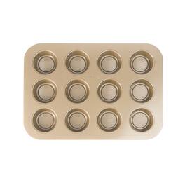 Cuisipro - 12-Cup Steel Nonstick Muffin Baking Pan - Brown