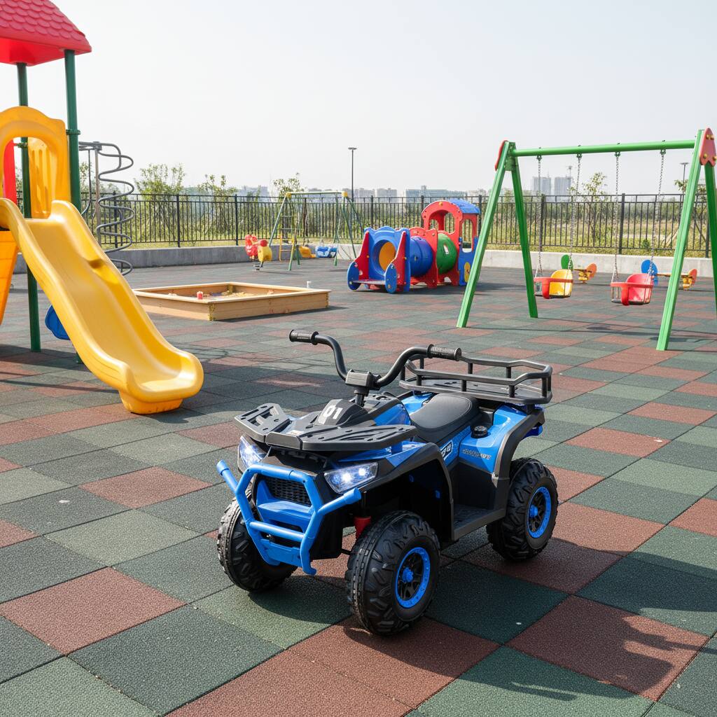 Alt View 3. Costway - Costway 24V Kids Ride on Electric ATV Car Toy with Spring Suspension & LED Lights USB - Navy.