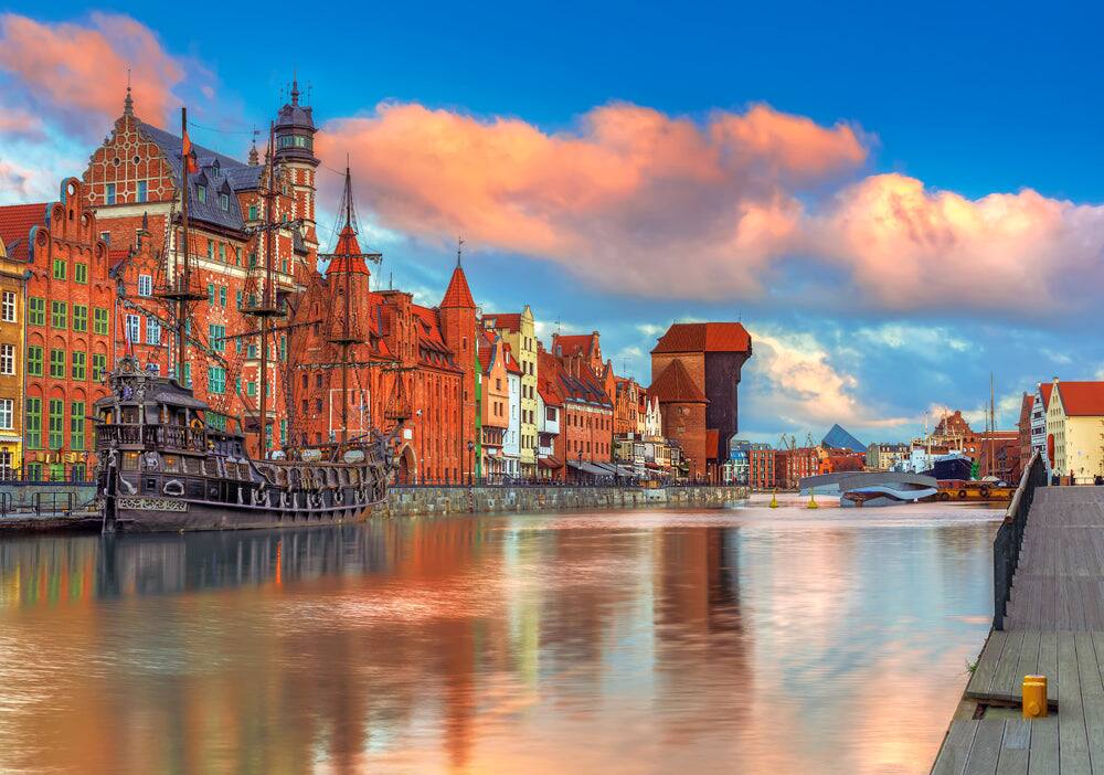 Angle. Castorland - CASTORLAND 500 Piece Jigsaw Puzzles, Colors of Gdansk, Poland, Historical puzzle, Waterline, Adult Puzzle, B-53933 - Red.
