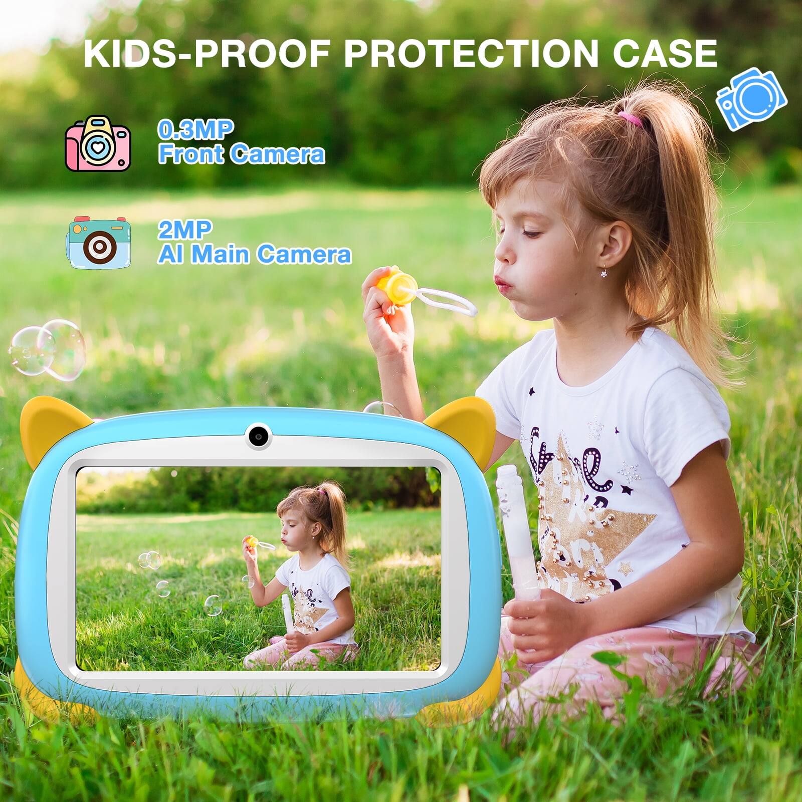 KIDS-PROOF PROTECTION CASE 0.3MP Front Camera 2MP AI Main Camera