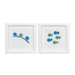 BreeBe - Bird and Fish Wall Art (Set of 2) - White