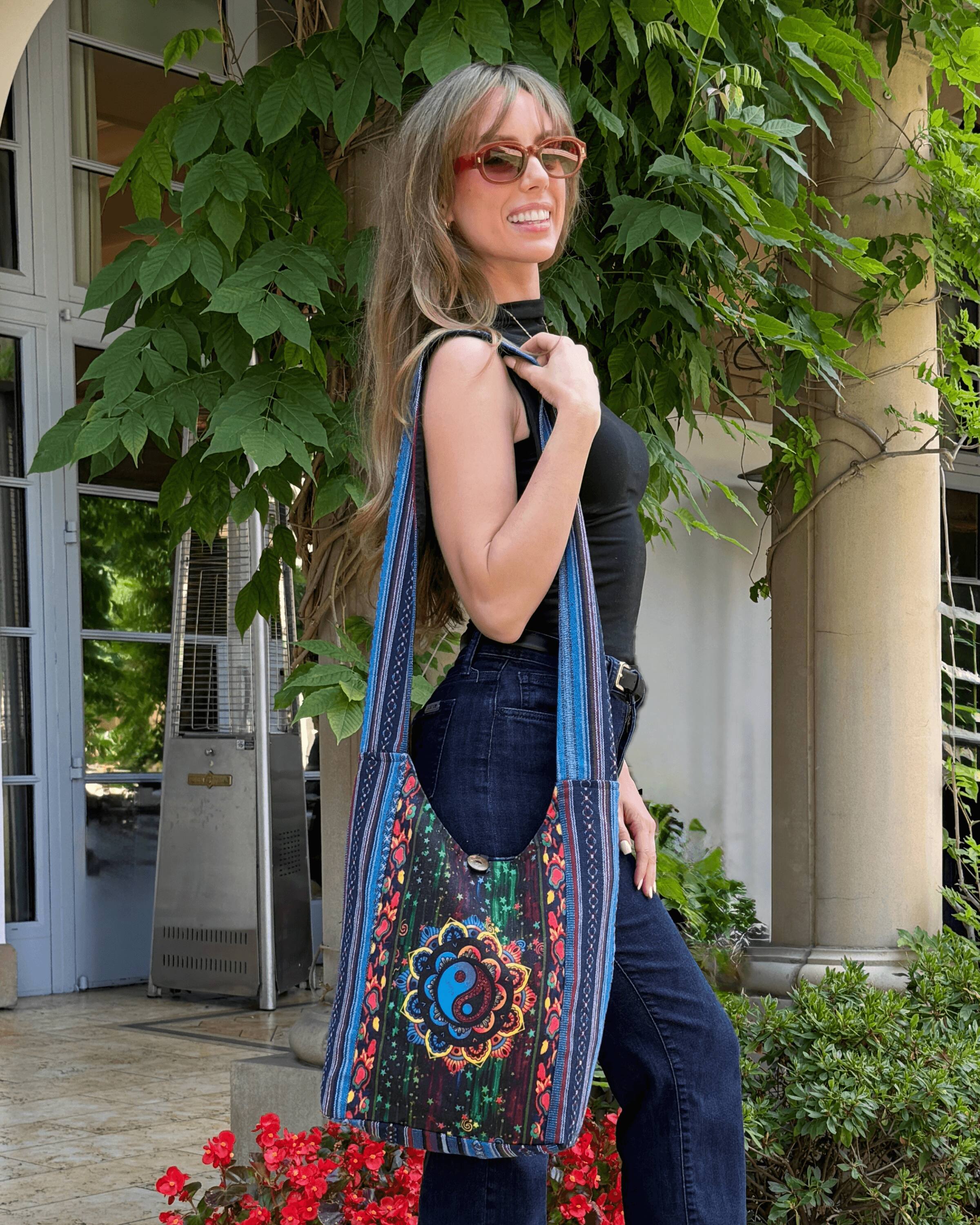 Alt View 3. Kathmandu Collection - Yin Yang Print Hobo Bag - Multi.