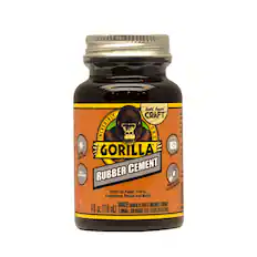 Built Repair, CRAFT INCREDIBLY GORILLA RUBBER CEMENT Great for: Paper, Fabric, Foamboard, Photos and More! DANGER HARMFUL IF SWALLOWED. EXTREMELY FLAMMABLE. READ CAUTIONS ON BACK PANEL. 4 fl oz. (118 mL) FLAMMABLE