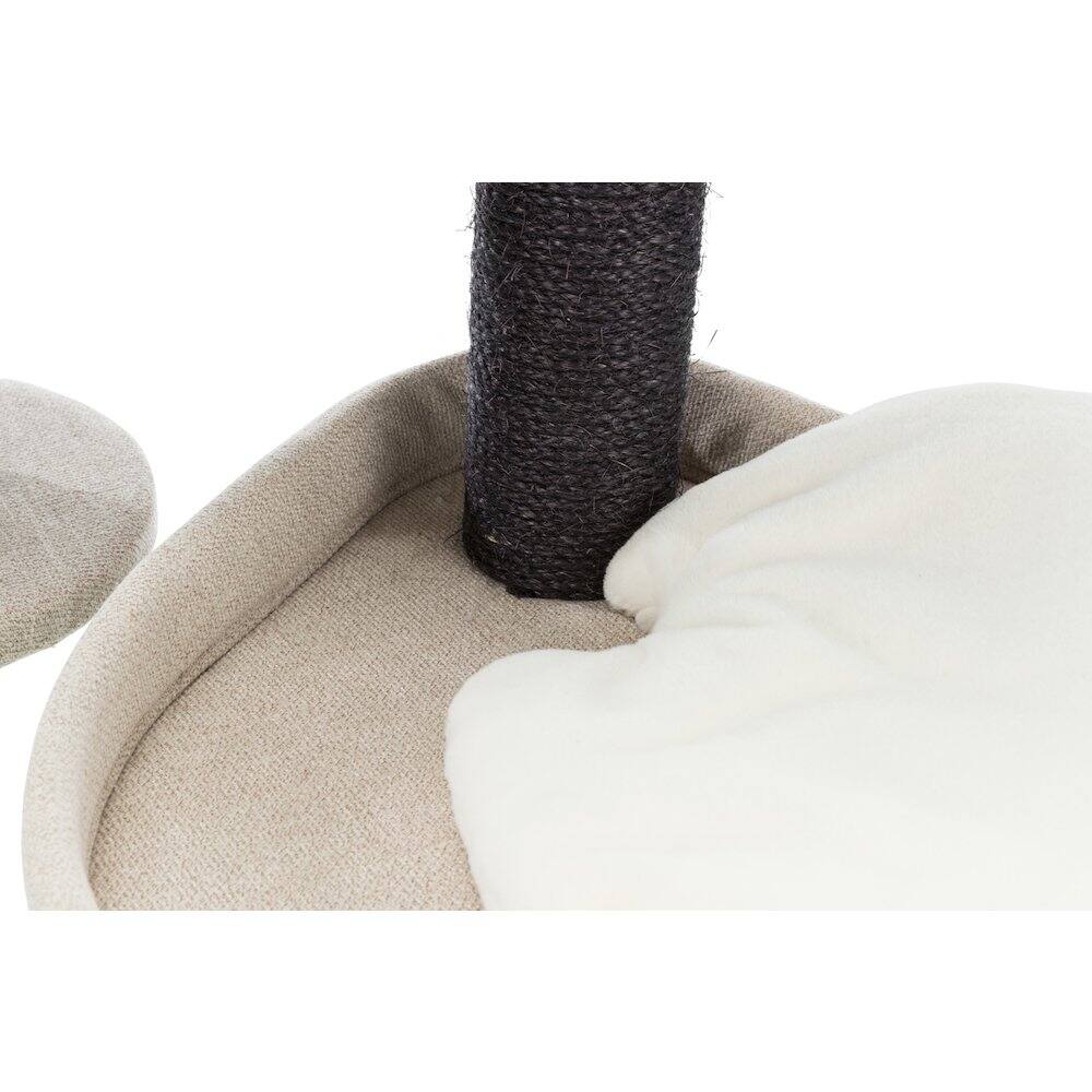 Alt View 2. TRIXIE - Vidor Plush & Sisal 2-Level 28.3" Cat Tree Scratching Posts Hammock Cushions - Cream/Gray.
