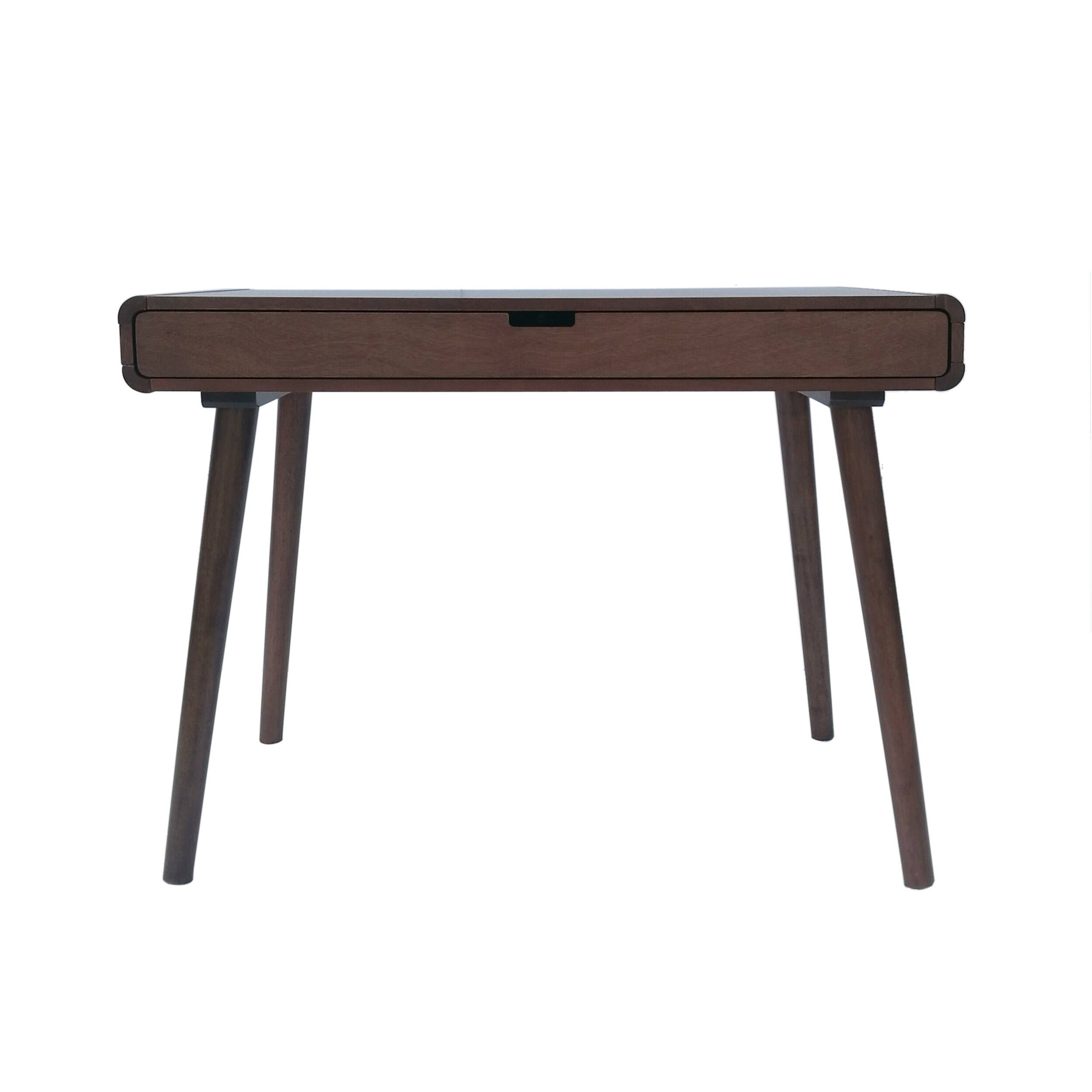 Alt View 2. Tiramisubest - Writing Desk with large drawers,Computer Table for Home Office Workspace or Entryway,Brown Color - Brown.