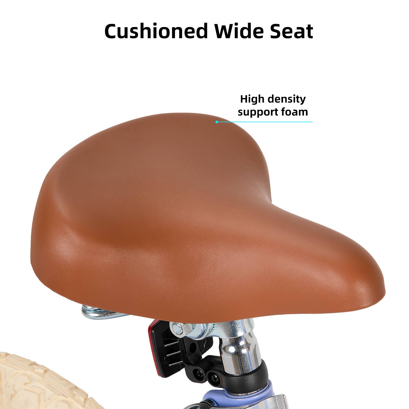 Cushioned Wide Seat  
High density support foam