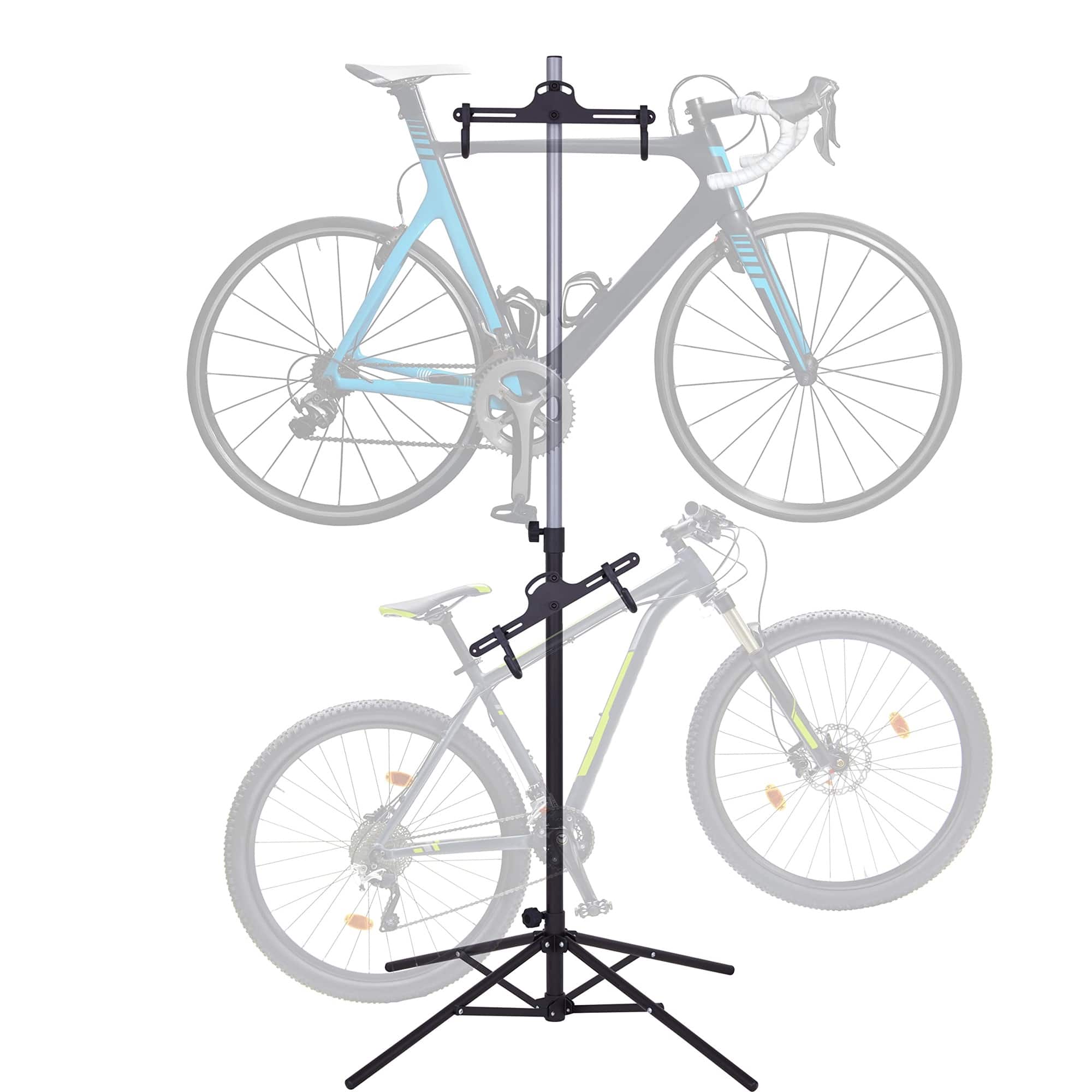 RaxGo - Freestanting Bike Stand, 2 Bicycle Stand with Adjustable Height, for Mountain & Road Bicycles - Black and Grey