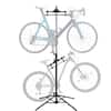 Front. RaxGo - Freestanding Bike Stand, 2 Bicycle Stand with Adjustable Height, for Mountain & Road Bicycles - Black and Grey.