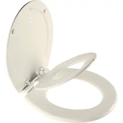 Front. BEMIS - NextStep2 Children's Round Closed Front Toilet Seat in Biscuit - Biscuit.